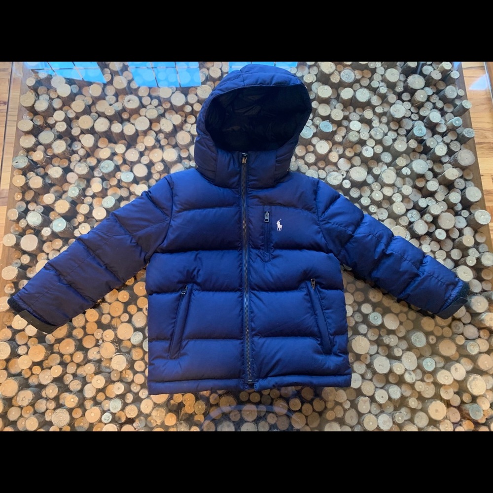 POLO Boys Jacket Kids Down Puffer Coat Navy Blue